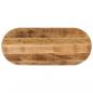 Preview: ARDEBO.de - Tischplatte 90x40x2,5 cm Oval Raues Massives Mangoholz