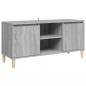 Preview: TV-Schrank mit Massivholz-Beinen Grau Sonoma 103,5x35x50 cm