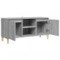 Preview: TV-Schrank mit Massivholz-Beinen Grau Sonoma 103,5x35x50 cm