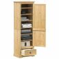 Preview: ARDEBO.de - Kleiderschrank Corona 55x38x170 cm Massivholz Kiefer