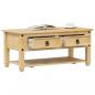 Preview: ARDEBO.de - Couchtisch mit Schubladen Corona 100x48x45 cm Massivholz Kiefer