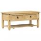 Preview: Couchtisch mit Schubladen Corona 100x48x45 cm Massivholz Kiefer