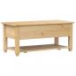 Preview: Couchtisch mit Schubladen Corona 100x48x45 cm Massivholz Kiefer