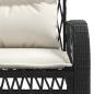 Preview: 4-tlg. Garten-Sofagarnitur mit Kissen Schwarz Poly Rattan