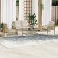 Preview: ARDEBO.de - 4-tlg. Garten-Sofagarnitur mit Kissen Beige Poly Rattan