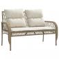 Preview: 4-tlg. Garten-Sofagarnitur mit Kissen Beige Poly Rattan