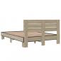 Preview: Bettgestell Sonoma-Eiche 135x190 cm Holzwerkstoff und Metall