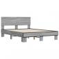 Preview: Bettgestell Grau Sonoma 135x190 cm Holzwerkstoff und Metall