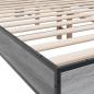 Preview: Bettgestell Grau Sonoma 135x190 cm Holzwerkstoff und Metall