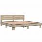 Preview: Bettgestell Sonoma-Eiche 200x200 cm Holzwerkstoff und Metall