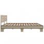 Preview: Bettgestell Sonoma-Eiche 200x200 cm Holzwerkstoff und Metall