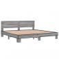 Preview: Bettgestell Grau Sonoma 180x200 cm Holzwerkstoff und Metall