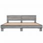 Preview: Bettgestell Grau Sonoma 180x200 cm Holzwerkstoff und Metall