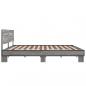 Preview: Bettgestell Grau Sonoma 180x200 cm Holzwerkstoff und Metall