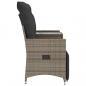 Preview: Gartensofa 2-Sitzer Verstellbar mit Tisch Grau Poly Rattan