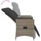 Preview: Gartensofa 2-Sitzer Verstellbar mit Tisch Grau Poly Rattan