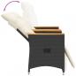 Preview: Gartensofa 2-Sitzer Verstellbar mit Tisch Schwarz Poly Rattan