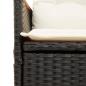 Preview: Gartensofa 2-Sitzer Verstellbar mit Tisch Schwarz Poly Rattan