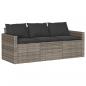 Preview: 2-tlg. Garten-Essgruppe mit Kissen Grau Poly Rattan