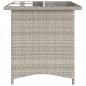 Preview: Gartentisch mit Glasplatte Hellgrau 110x68x70 cm Poly Rattan