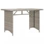 Preview: Gartentisch mit Glasplatte Hellgrau 110x68x70 cm Poly Rattan