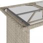 Preview: Gartentisch mit Glasplatte Hellgrau 110x68x70 cm Poly Rattan