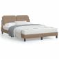 Preview: ARDEBO.de - Bett mit Matratze Cappuccino-Braun 140x190 cm Kunstleder