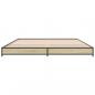 Preview: Bettgestell Sonoma-Eiche 140x190 cm Holzwerkstoff und Metall