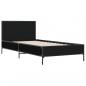 Preview: Bettgestell Schwarz 90x190 cm Holzwerkstoff und Metall