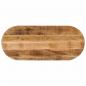 Preview: ARDEBO.de - Tischplatte 110x40x2,5 cm Oval Raues Massives Mangoholz