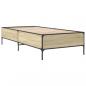 Preview: Bettgestell Sonoma-Eiche 90x190 cm Holzwerkstoff und Metall