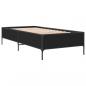 Preview: Bettgestell Schwarz 90x200 cm Holzwerkstoff und Metall