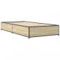 Preview: Bettgestell Sonoma-Eiche 90x190 cm Holzwerkstoff und Metall