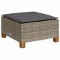 Preview: Gartenhocker mit Kissen Grau 63,5x56x32 cm Poly Rattan