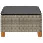 Preview: Gartenhocker mit Kissen Grau 63,5x56x32 cm Poly Rattan