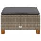 Preview: Gartenhocker mit Kissen Grau 63,5x56x32 cm Poly Rattan