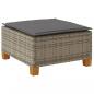 Preview: Gartenhocker mit Kissen Grau 63,5x56x32 cm Poly Rattan