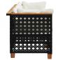 Preview: Gartensofa mit Kissen 3-Sitzer Schwarz Poly Rattan