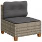 Preview: Gartensofa ohne Armlehnen mit Kissen Grau Poly Rattan