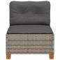 Preview: Gartensofa ohne Armlehnen mit Kissen Grau Poly Rattan