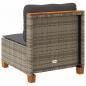 Preview: Gartensofa ohne Armlehnen mit Kissen Grau Poly Rattan