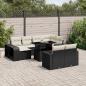 Preview: ARDEBO.de - 11-tlg. Garten-Sofagarnitur mit Kissen Schwarz Poly Rattan