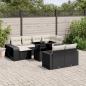 Preview: ARDEBO.de - 11-tlg. Garten-Sofagarnitur mit Kissen Schwarz Poly Rattan