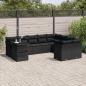 Preview: ARDEBO.de - 10-tlg. Garten-Sofagarnitur mit Kissen Schwarz Poly Rattan