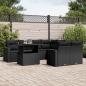 Preview: ARDEBO.de - 9-tlg. Garten-Sofagarnitur mit Kissen Schwarz Poly Rattan