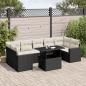 Preview: ARDEBO.de - 8-tlg. Garten-Sofagarnitur mit Kissen Schwarz Poly Rattan