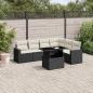 Preview: ARDEBO.de - 7-tlg. Garten-Sofagarnitur mit Kissen Schwarz Poly Rattan