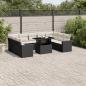 Preview: ARDEBO.de - 10-tlg. Garten-Sofagarnitur mit Kissen Schwarz Poly Rattan