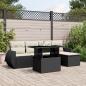 Preview: ARDEBO.de - 6-tlg. Garten-Sofagarnitur mit Kissen Schwarz Poly Rattan