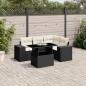 Preview: ARDEBO.de - 5-tlg. Garten-Sofagarnitur mit Kissen Schwarz Poly Rattan